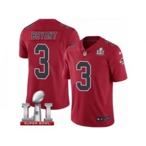 Men's Nike Atlanta Falcons #3 Matt Bryant Limited Red Rush Super Bowl LI 51 NFL Jersey