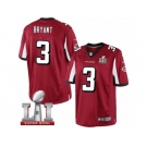 Men's Nike Atlanta Falcons #3 Matt Bryant Limited Red Team Color Super Bowl LI 51 NFL Jersey