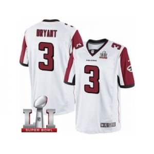 Men's Nike Atlanta Falcons #3 Matt Bryant Limited White Super Bowl LI 51 NFL Jersey