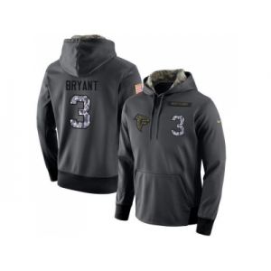 Men's Nike Atlanta Falcons #3 Matt Bryant Stitched Black Anthracite Salute to Service Player Performance Hoodie