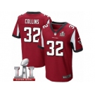 Men's Nike Atlanta Falcons #32 Jalen Collins Elite Red Team Color Super Bowl LI 51 NFL Jersey