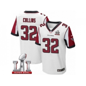 Men's Nike Atlanta Falcons #32 Jalen Collins Elite White Super Bowl LI 51 NFL Jersey