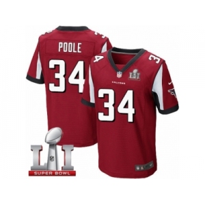 Men's Nike Atlanta Falcons #34 Brian Poole Elite Red Team Color Super Bowl LI 51 NFL Jersey