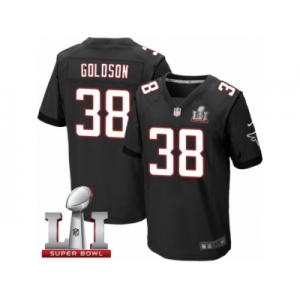 Men's Nike Atlanta Falcons #38 Dashon Goldson Elite Black Alternate Super Bowl LI 51 NFL Jersey