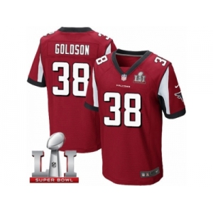 Men's Nike Atlanta Falcons #38 Dashon Goldson Elite Red Team Color Super Bowl LI 51 NFL Jersey