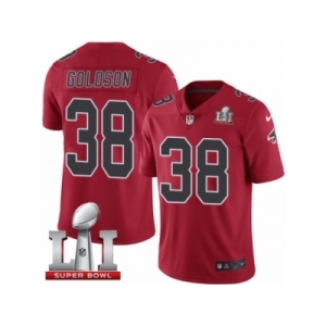 Men's Nike Atlanta Falcons #38 Dashon Goldson Limited Red Rush Super Bowl LI 51 NFL Jersey