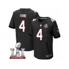 Men's Nike Atlanta Falcons #4 Brett Favre Elite Black Alternate Super Bowl LI 51 NFL Jersey