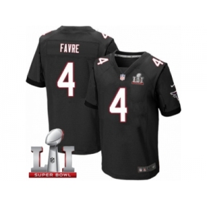 Men's Nike Atlanta Falcons #4 Brett Favre Elite Black Alternate Super Bowl LI 51 NFL Jersey