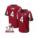 Men's Nike Atlanta Falcons #4 Brett Favre Elite Red Team Color Super Bowl LI 51 NFL Jersey