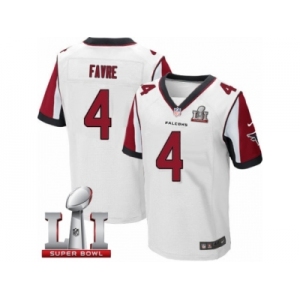 Men's Nike Atlanta Falcons #4 Brett Favre Elite White Super Bowl LI 51 NFL Jersey