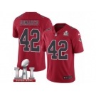 Men's Nike Atlanta Falcons #42 Patrick DiMarco Limited Red Rush Super Bowl LI 51 NFL Jersey