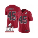 Men's Nike Atlanta Falcons #45 Deion Jones Limited Red Rush Super Bowl LI 51 NFL Jersey