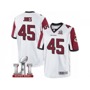 Men's Nike Atlanta Falcons #45 Deion Jones Limited White Super Bowl LI 51 NFL Jersey