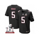 Men's Nike Atlanta Falcons #5 Matt Bosher Elite Black Alternate Super Bowl LI 51 NFL Jersey