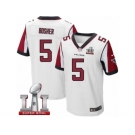 Men's Nike Atlanta Falcons #5 Matt Bosher Elite White Super Bowl LI 51 NFL Jersey