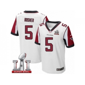 Men's Nike Atlanta Falcons #5 Matt Bosher Elite White Super Bowl LI 51 NFL Jersey