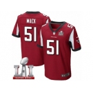 Men's Nike Atlanta Falcons #51 Alex Mack Elite Red Team Color Super Bowl LI 51 NFL Jersey