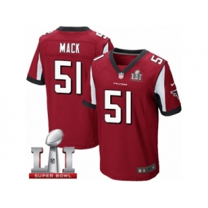 Men's Nike Atlanta Falcons #51 Alex Mack Elite Red Team Color Super Bowl LI 51 NFL Jersey