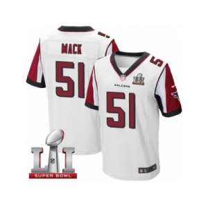 Men's Nike Atlanta Falcons #51 Alex Mack Elite White Super Bowl LI 51 NFL Jersey