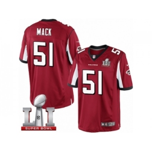 Men's Nike Atlanta Falcons #51 Alex Mack Limited Red Team Color Super Bowl LI 51 NFL Jersey