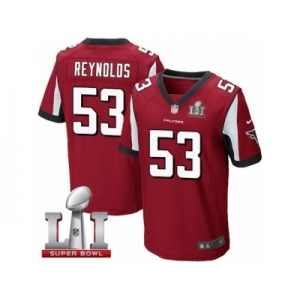 Men's Nike Atlanta Falcons #53 LaRoy Reynolds Elite Red Team Color Super Bowl LI 51 NFL Jersey