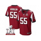 Men's Nike Atlanta Falcons #55 Paul Worrilow Elite Red Team Color Super Bowl LI 51 NFL Jersey