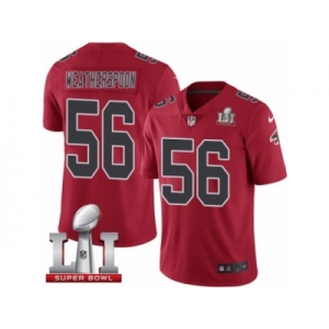 Men's Nike Atlanta Falcons #56 Sean Weatherspoon Limited Red Rush Super Bowl LI 51 NFL Jersey