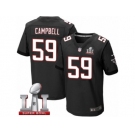 Men's Nike Atlanta Falcons #59 De'Vondre Campbell Elite Black Alternate Super Bowl LI 51 NFL Jersey