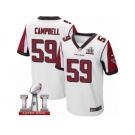 Men's Nike Atlanta Falcons #59 De'Vondre Campbell Elite White Super Bowl LI 51 NFL Jersey