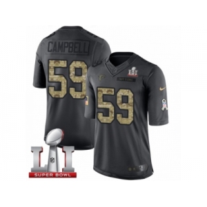 Men's Nike Atlanta Falcons #59 De'Vondre Campbell Limited Black 2016 Salute to Service Super Bowl LI 51 NFL Jersey