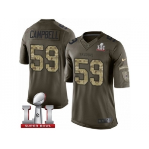 Men's Nike Atlanta Falcons #59 De'Vondre Campbell Limited Green Salute to Service Super Bowl LI 51 NFL Jersey