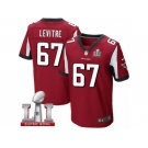 Men's Nike Atlanta Falcons #67 Andy Levitre Elite Red Team Color Super Bowl LI 51 NFL Jersey