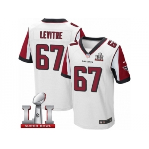 Men's Nike Atlanta Falcons #67 Andy Levitre Elite White Super Bowl LI 51 NFL Jersey