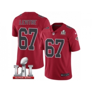 Men's Nike Atlanta Falcons #67 Andy Levitre Limited Red Rush Super Bowl LI 51 NFL Jersey