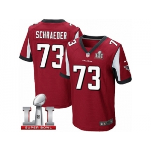 Men's Nike Atlanta Falcons #73 Ryan Schraeder Elite Red Team Color Super Bowl LI 51 NFL Jersey