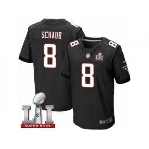 Men's Nike Atlanta Falcons #8 Matt Schaub Elite Black Alternate Super Bowl LI 51 NFL Jersey