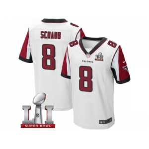 Men's Nike Atlanta Falcons #8 Matt Schaub Elite White Super Bowl LI 51 NFL Jersey