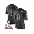 Men's Nike Atlanta Falcons #8 Matt Schaub Limited Black 2016 Salute to Service Super Bowl LI 51 NFL Jersey