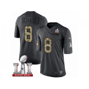 Men's Nike Atlanta Falcons #8 Matt Schaub Limited Black 2016 Salute to Service Super Bowl LI 51 NFL Jersey