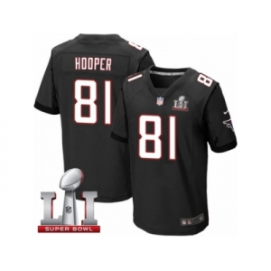 Men's Nike Atlanta Falcons #81 Austin Hooper Elite Black Alternate Super Bowl LI 51 NFL Jersey