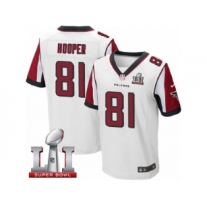 Men's Nike Atlanta Falcons #81 Austin Hooper Elite White Super Bowl LI 51 NFL Jersey