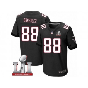 Men's Nike Atlanta Falcons #88 Tony Gonzalez Elite Black Alternate Super Bowl LI 51 NFL Jersey