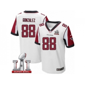 Men's Nike Atlanta Falcons #88 Tony Gonzalez Elite White Super Bowl LI 51 NFL Jersey