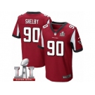 Men's Nike Atlanta Falcons #90 Derrick Shelby Elite Red Team Color Super Bowl LI 51 NFL Jersey