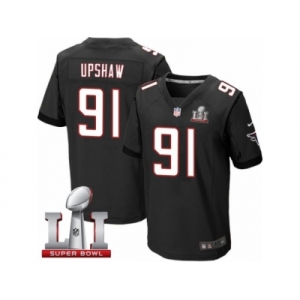 Men's Nike Atlanta Falcons #91 Courtney Upshaw Elite Black Alternate Super Bowl LI 51 NFL Jersey