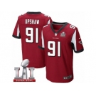 Men's Nike Atlanta Falcons #91 Courtney Upshaw Elite Red Team Color Super Bowl LI 51 NFL Jersey