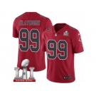 Men's Nike Atlanta Falcons #99 Adrian Clayborn Limited Red Rush Super Bowl LI 51 NFL Jersey