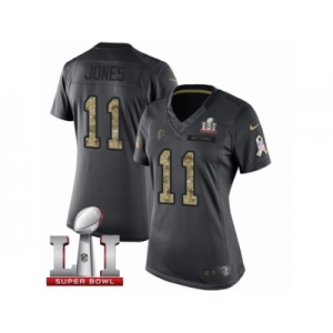 Women's Nike Atlanta Falcons #11 Julio Jones Limited Black 2016 Salute to Service Super Bowl LI 51 NFL Jersey