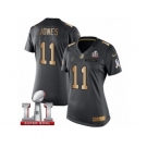 Women's Nike Atlanta Falcons #11 Julio Jones Limited Black Gold Salute to Service Super Bowl LI 51 NFL Jersey