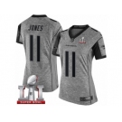 Women's Nike Atlanta Falcons #11 Julio Jones Limited Gray Gridiron Super Bowl LI 51 NFL Jersey